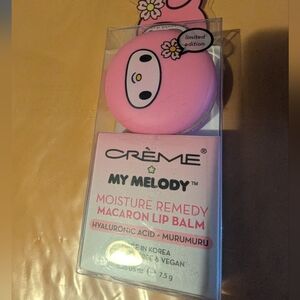 New Crème Shop Macaron Lip Balm My Melody Peach Blossom Lip Balm Limited Edition